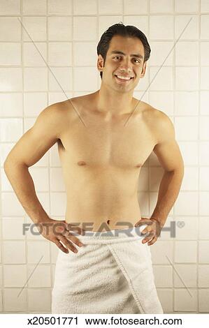 young man with towel