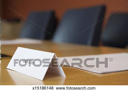 Place Name Tag On Desk Stock Photo X15186148 Fotosearch