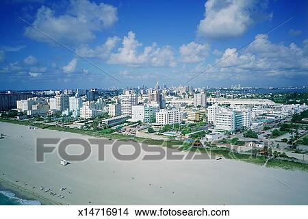 Stock Photo Of Usa Florida Miami Beach Aerial View Usa Florida Miami Beach Aerial View