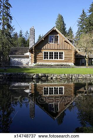 Canada British Columbia West Vancouver Exterior Of Log And