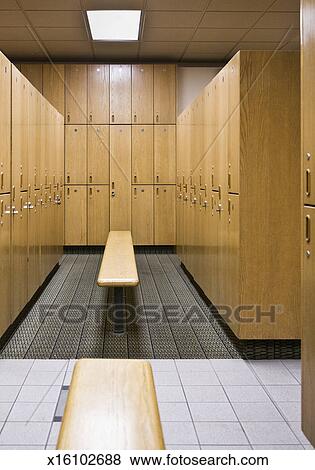 Empty Locker Room Stock Photo X16102688 Fotosearch