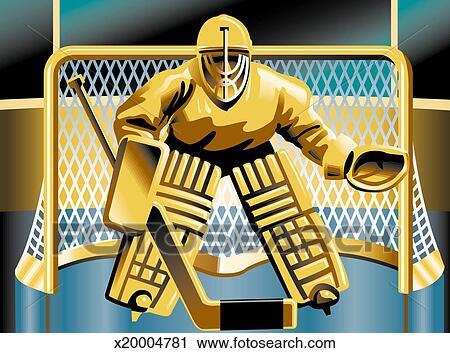 Download Hockey goalie standing in front of net Clip Art ...