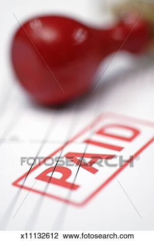 stock photo of paid bill rubber stamp x11132612 search stock