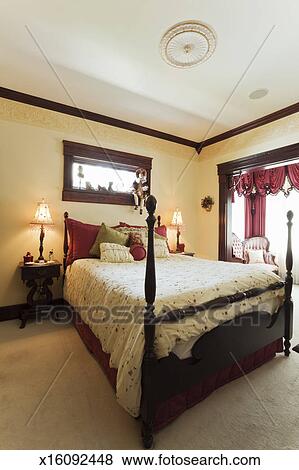 House Interior Victorian Style Bedroom Stock Photo