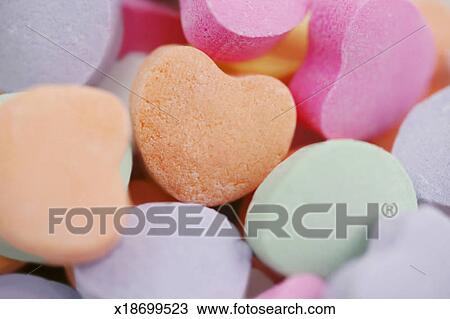 Colored Candy Valentine Hearts Stock Image X18699523 Fotosearch