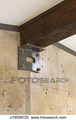 Handmade Steel Support For Ceiling Joist Stock Photography