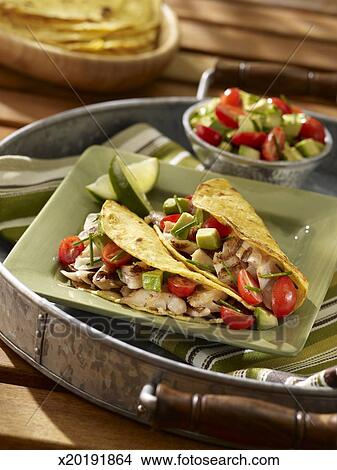Red snapper fish tacos Picture | x20191864 | Fotosearch