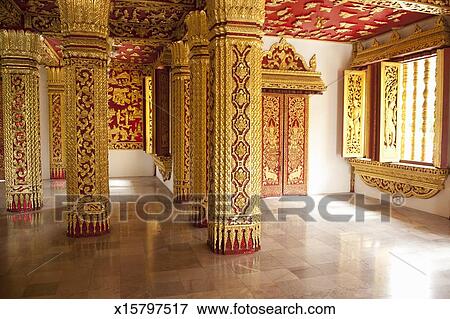 Interior Of Royal Palace Luang Prabang Stock Photo