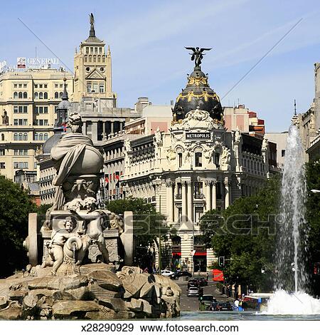 الساحة cibeles, أيضا, بناية العاصمة, مدريد ألبوم الصور | x28290929 ...