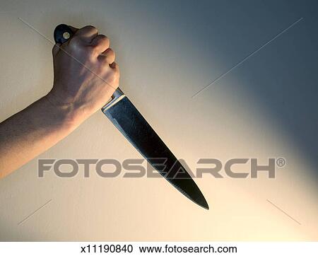 Stock Photography Of Hand Holding A Large Kitchen Knife X11190840 Hand Holding A Large Kitchen Knife