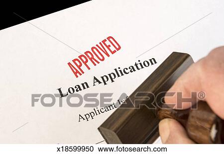 Stock Photography - Approval of loan application. Fotosearch - Search Stock Photos, Pictures, Wall Murals, Images, and Photo Clipart
