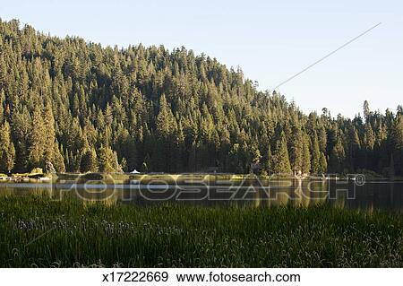 Cabin On The Shore Of A Mountain Lake Stock Photo X17222669