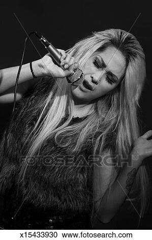 Blonde Female Singer Stock Image X15433930 Fotosearch