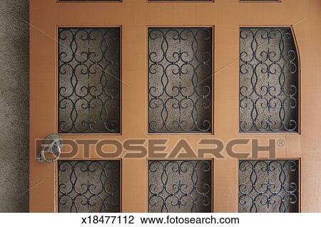 A Wrought Iron Garage Door Stock Image X18477112 Fotosearch