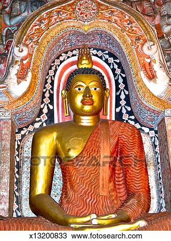 stock photo of statue of lord buddha at lankatilaka temple x13200833