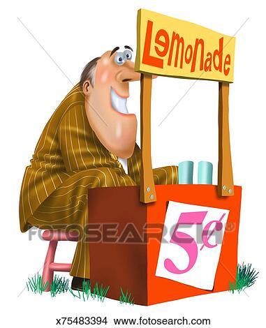 Lemonade Stand Stock Illustration | x75483394 | Fotosearch