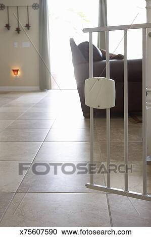 Interior Of House With Open Gate Stock Image X75607590 Fotosearch
