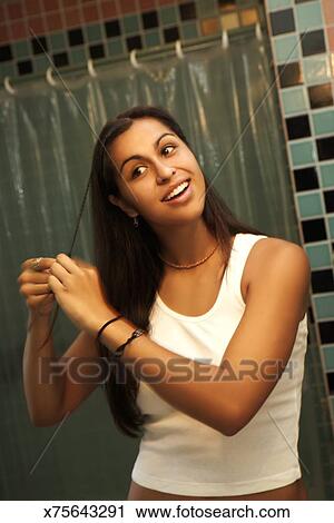 Teenage Girl Braiding Hair Stock Image X75643291 Fotosearch