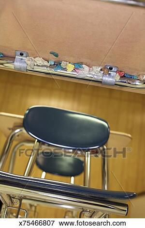 Chewing Gum Under Desk Stock Photo X75466807 Fotosearch