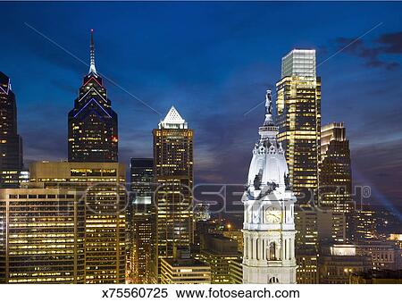 Philadelphia Pa Usa Left To Right One Liberty Place Mellon