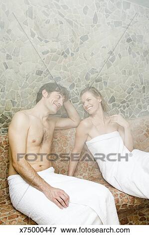 Couple In Steam Room Stock Photo X75000447 Fotosearch