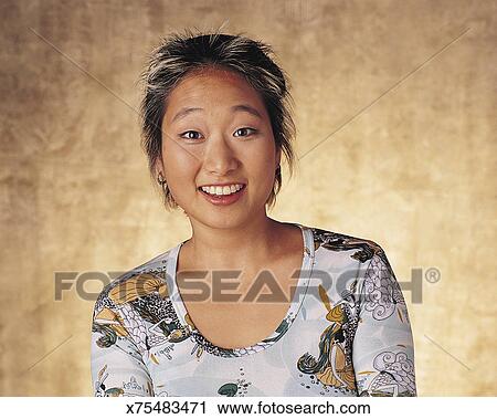 Asian Teen With Short Bleached Hair Stock Image X75483471