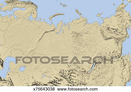 Relief Map of Russia Stock Illustration | x75643038 | Fotosearch