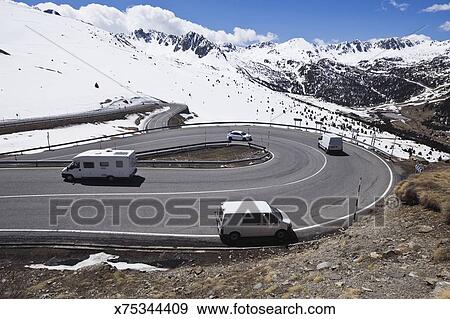 A Hair Pin Bend On A Mountain Pass Road Stock Photo X75344409