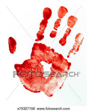 Bloody Handprint Stock Photograph | x75327156 | Fotosearch