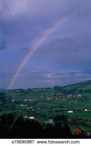 Arc En Ciel Llanes Asturias Espagne Banque De Photo