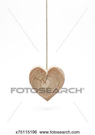 Wooden Heart Christmas Decoration Hanging Stock Photograph