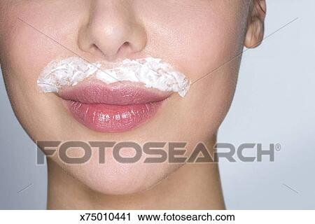 Woman Bleaching Facial Hair Stock Image X75010441 Fotosearch