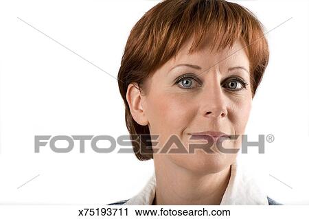 40 Year Old Woman Short Red Hair Stock Image X75193711 Fotosearch