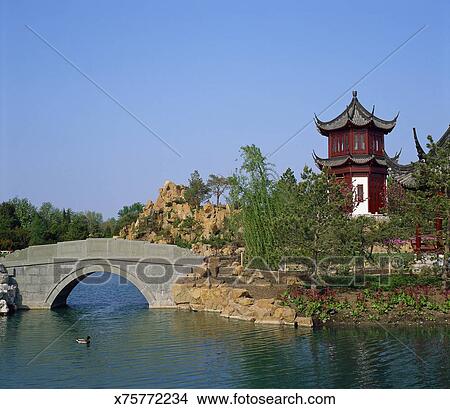 Chinesischer Kleingarten Montreal Botanischer Garten Quebec