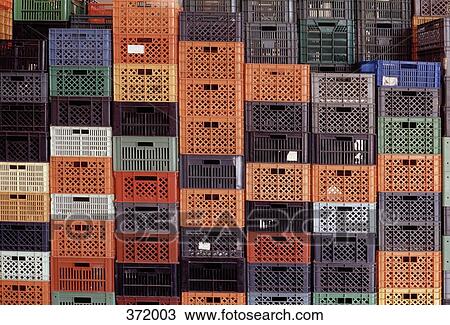 Stacks of plastic crates View Large Photo Image Stock Image - Stacks of plastic crates. Fotosearch
