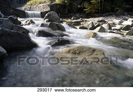 Water flowing in stream View Large Photo Image Stock Photo - Water flowing in stream. Fotosearch