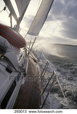 Yacht sailing in rough seas View Large Photo Image Stock Image - Yacht sailing in rough seas. Fotosearch