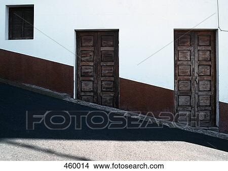 Wooden doors of a residential building on a hill, La Palma, Canary Islands, Spain View Large Photo Image Picture - Wooden doors of a residential building on a hill, La Palma, Canary Islands, Spain. Fotosearch