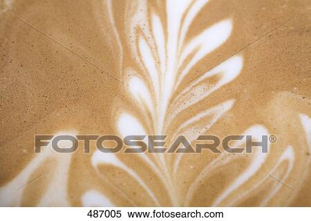 Leaf pattern on a Latte View Large Photo Image Stock Photography - Leaf pattern on a Latte. Fotosearch