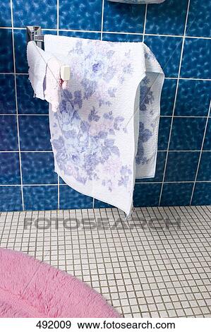 Towels on a towel rack in a bathroom View Large Photo Image Stock Photo - Towels on a towel rack in a bathroom. Fotosearch