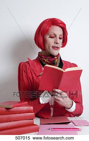 Drag queen reading a book View Large Photo Image Stock Photography - Drag queen reading a book. Fotosearch