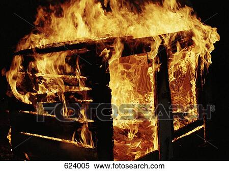 A shed on fire View Large Photo Image Stock Photography - A shed on fire. Fotosearch
