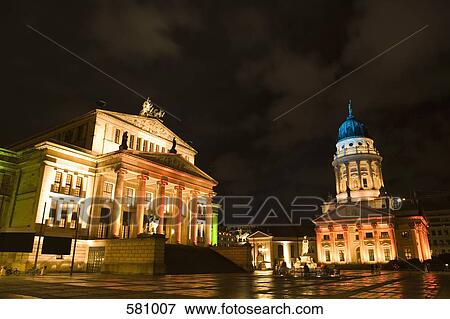 Gendarmenmarkt, Former Schauspielhaus (Theatre) and the French Church in Berlin, Germany View Large Photo Image Stock Photo - Gendarmenmarkt, Former Schauspielhaus (Theatre) and the French Church in Berlin, Germany. Fotosearch