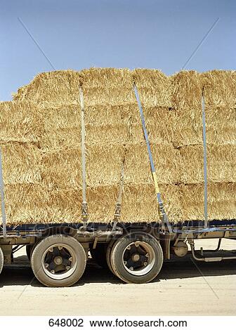 A flatbed truck with bales of hay View Large Photo Image Stock Image - A flatbed truck with bales of hay. Fotosearch