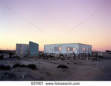 Stock Image - Baja California, Mexico, Latin America, An abandoned building in the desert. Fotosearch
