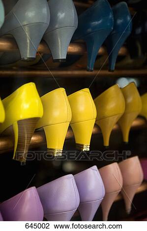 Rows of high heel shoes View Large Photo Image Stock Image - Rows of high heel shoes. Fotosearch