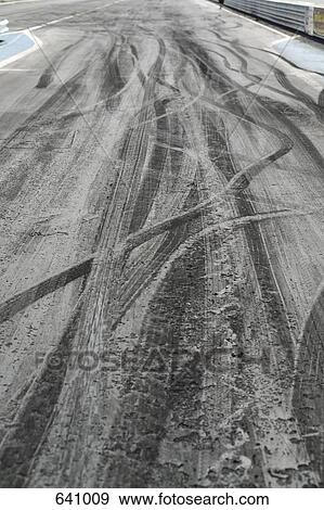 Tire marks on a race track View Large Photo Image Stock Photo - Tire marks on a race track. Fotosearch