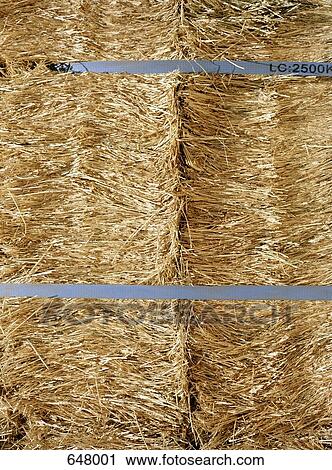 Stock Image - Two bales of hay, close up. Fotosearch