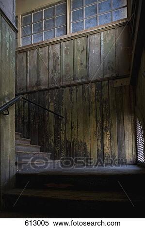 Stock Photography - A wooden staircase. Fotosearch