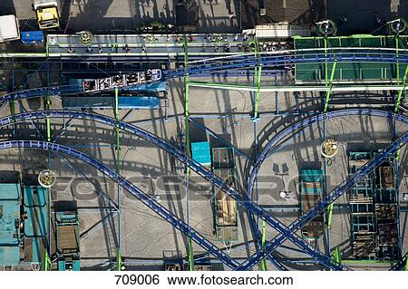 Aerial view of a rollercoaster, Stuttgart, Germany View Large Photo Image Stock Photograph - Aerial view of a rollercoaster, Stuttgart, Germany. Fotosearch